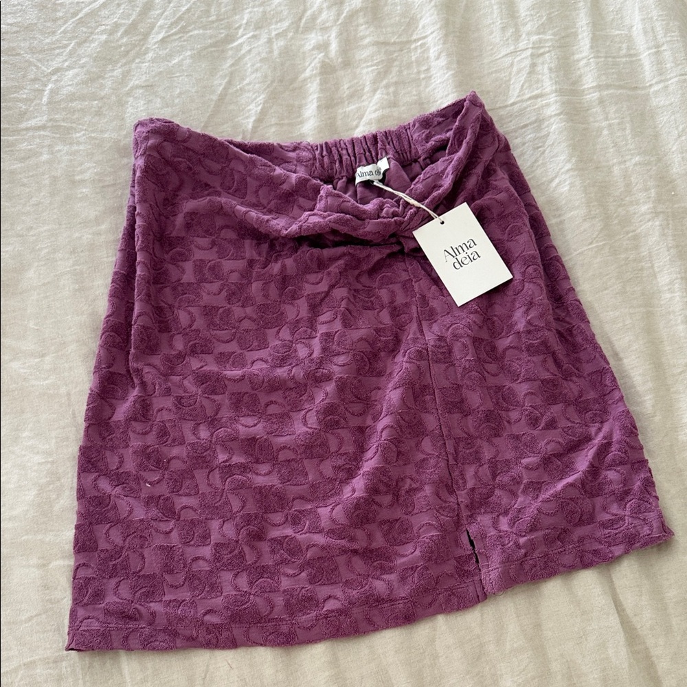 Plum Textured Mini Skirt